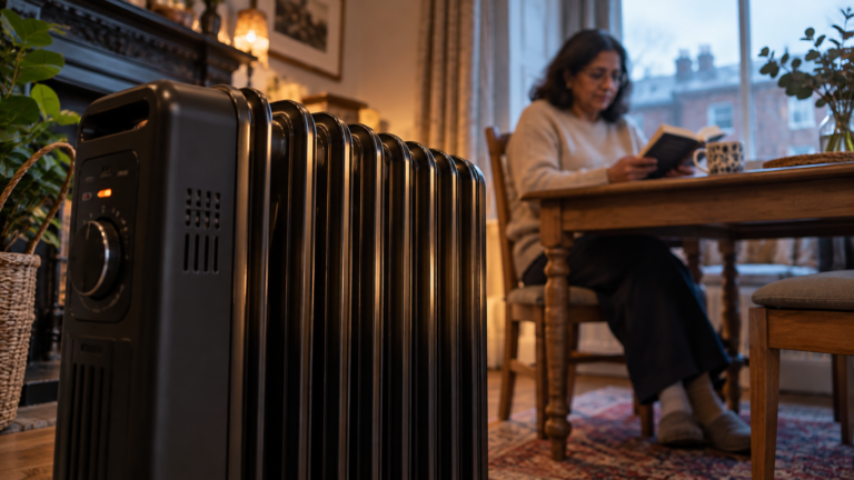 Best oil filled heaters for studio flats UK with a portable radiator in a compact winter apartment