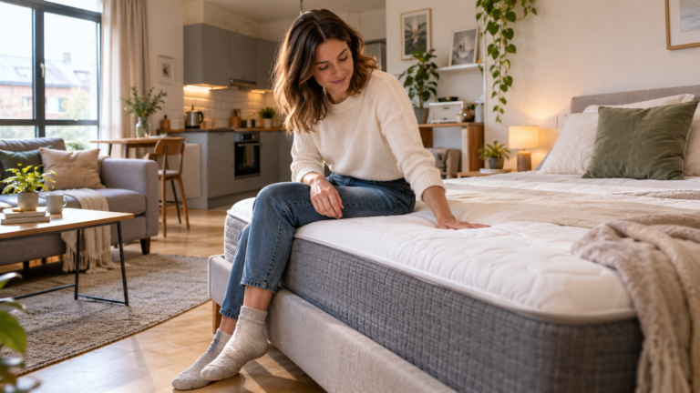Best Mattress for Studio Flat UK in a compact British studio apartment