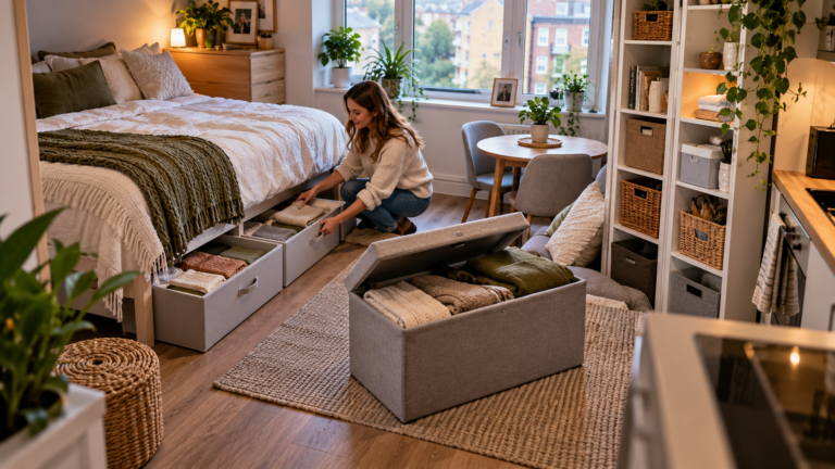 Best storage solutions for studio flats UK in a compact organised flat