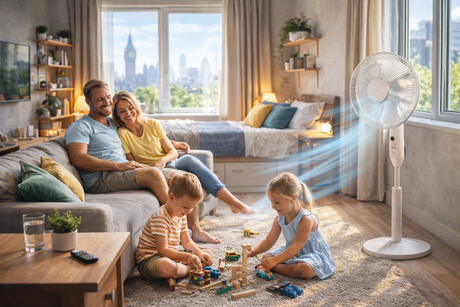 best cooling fans for studio flats uk keeping a family cool in a sunlit london studio apartment during summer