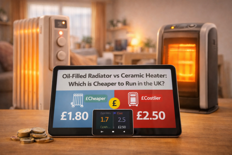 oil filled radiator vs ceramic heater which is cheaper to run uk with cost comparison and electric heaters in living room
