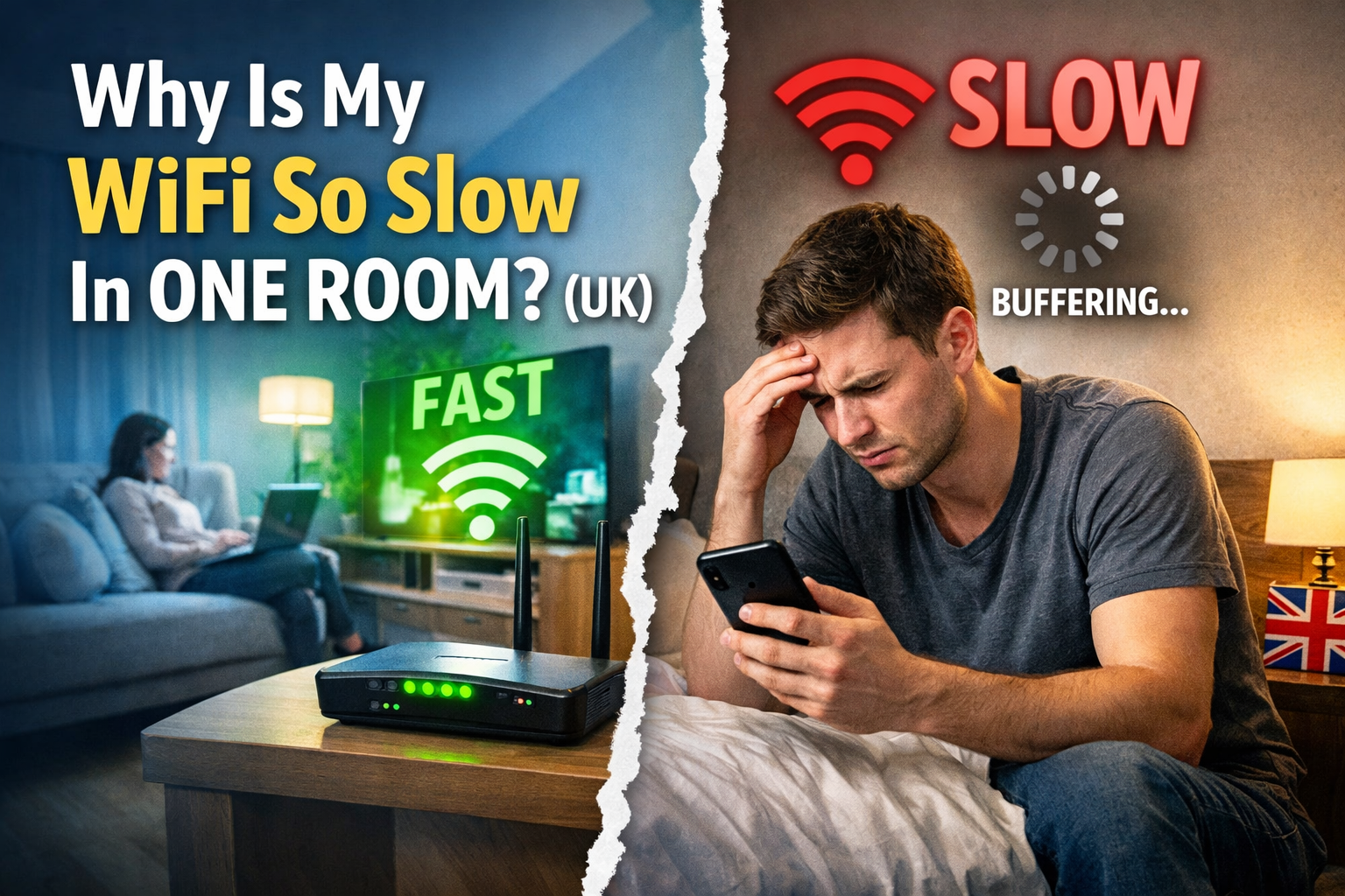 why is my wifi so slow in one room uk weak signal bedroom vs strong signal living room