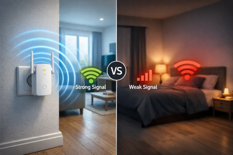 do wifi extenders reduce internet speed uk explanation with signal illustration