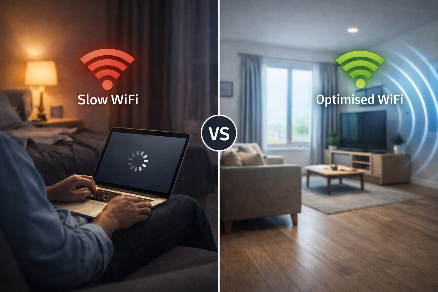 how to fix slow wifi in a small flat uk with signal improvement illustration