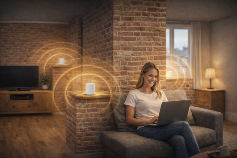 does mesh wifi work through thick walls uk