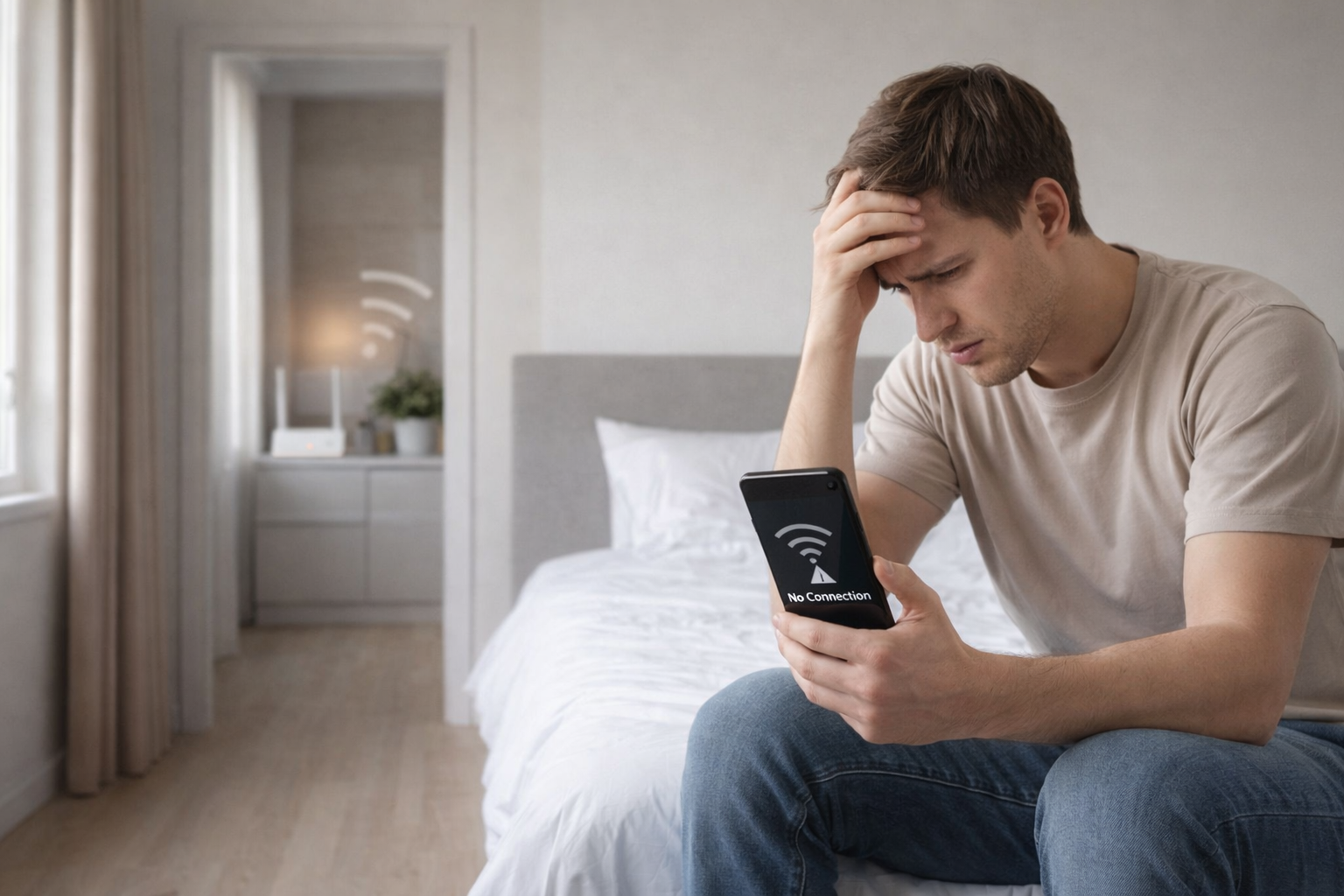 why does wifi keep disconnecting on phone uk weak signal bedroom phone no connection router far