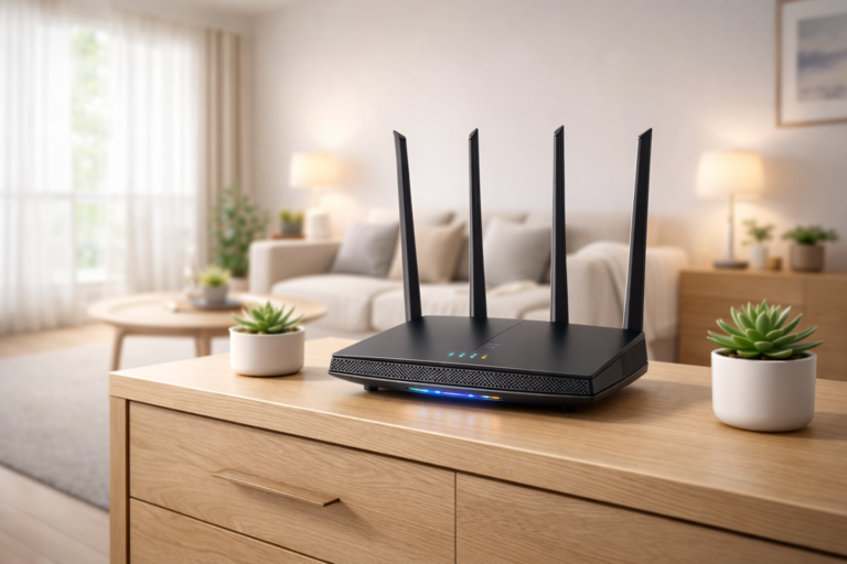 best wifi router for apartments uk modern router setup in a bright small apartment living room