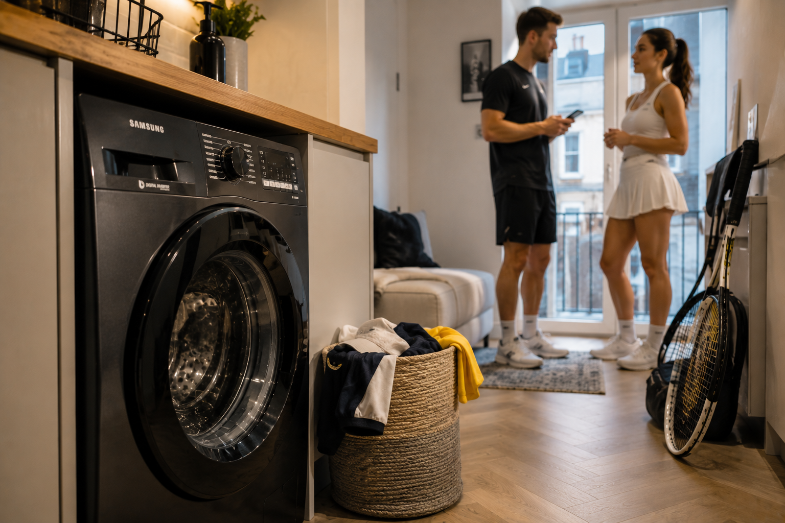where to put a washing machine in a small flat