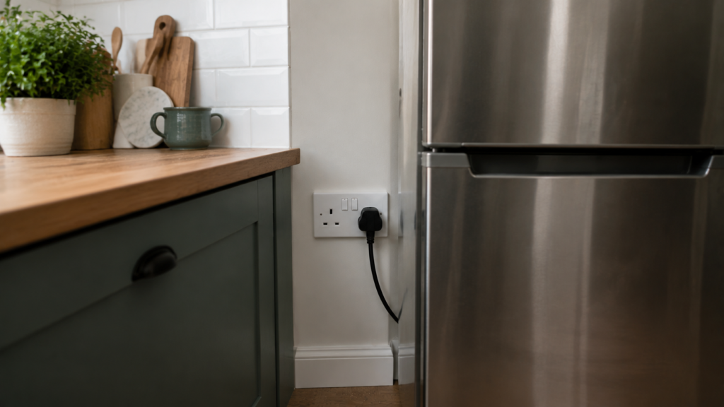Fridge freezer connected directly to a wall socket