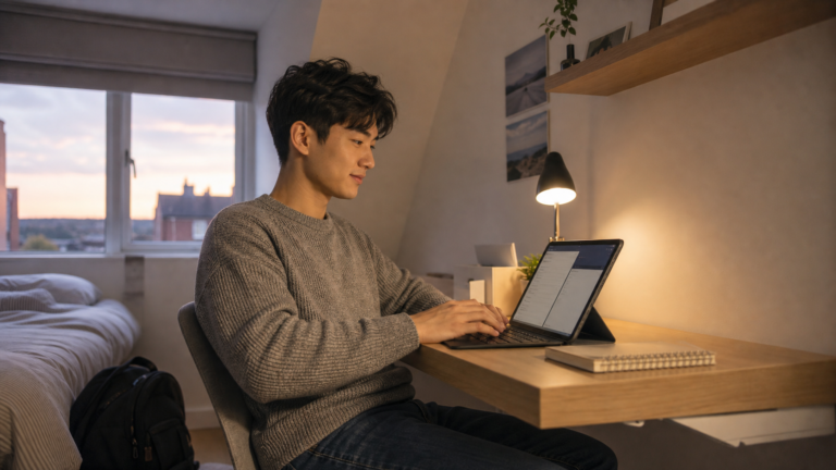 Best Tablets for Students UK university student comparing a tablet for study