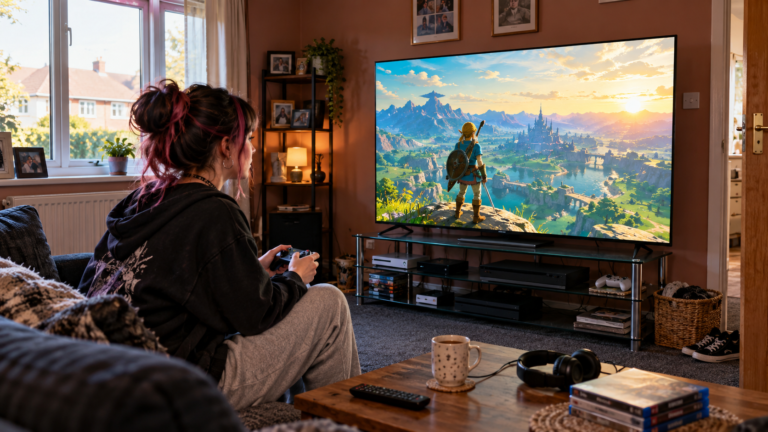 Gaming TVs delivering smooth colourful gameplay in a compact UK living room